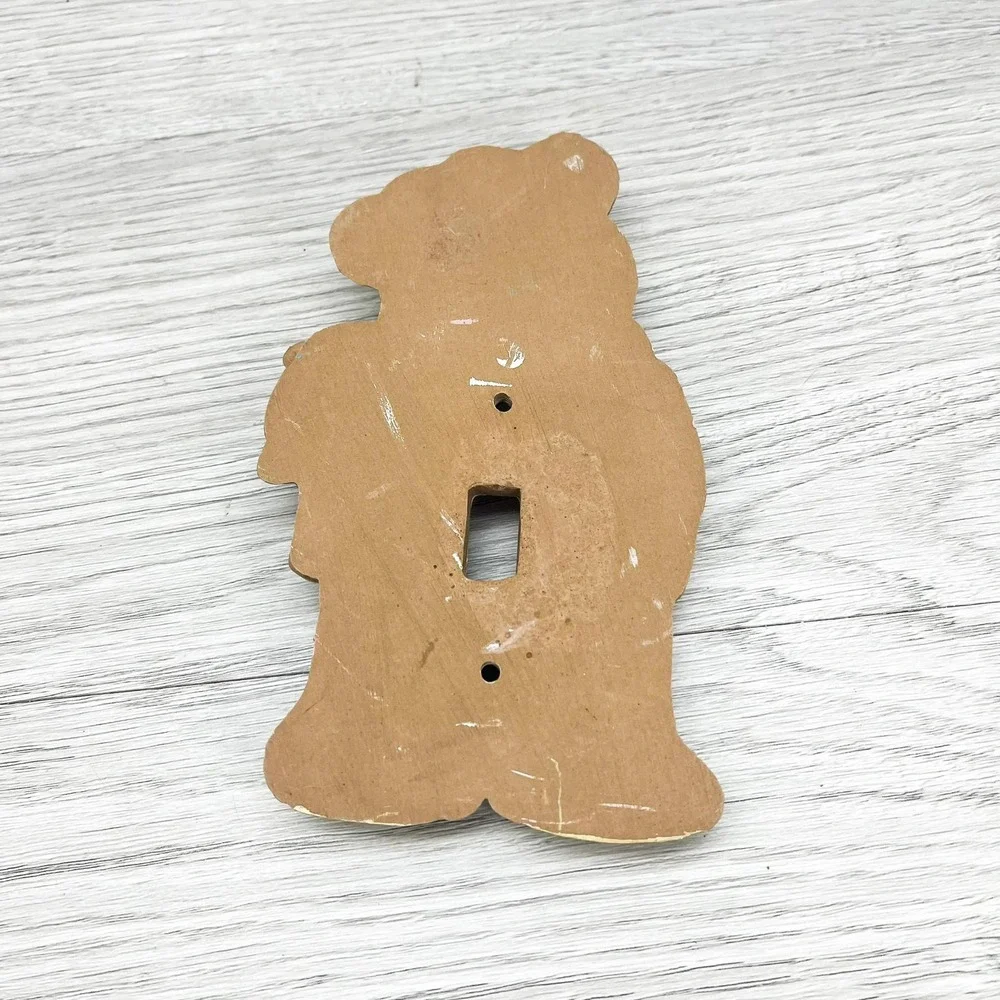 Vintage Teddy Bear Light Switch Cover: 1980s Nursery Decor